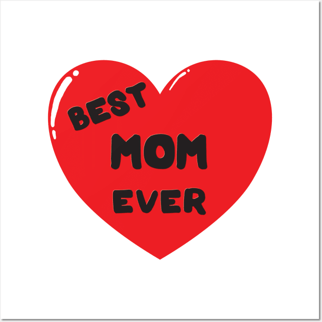 Best mom ever heart doodle hand drawn design Wall Art by The Creative Clownfish